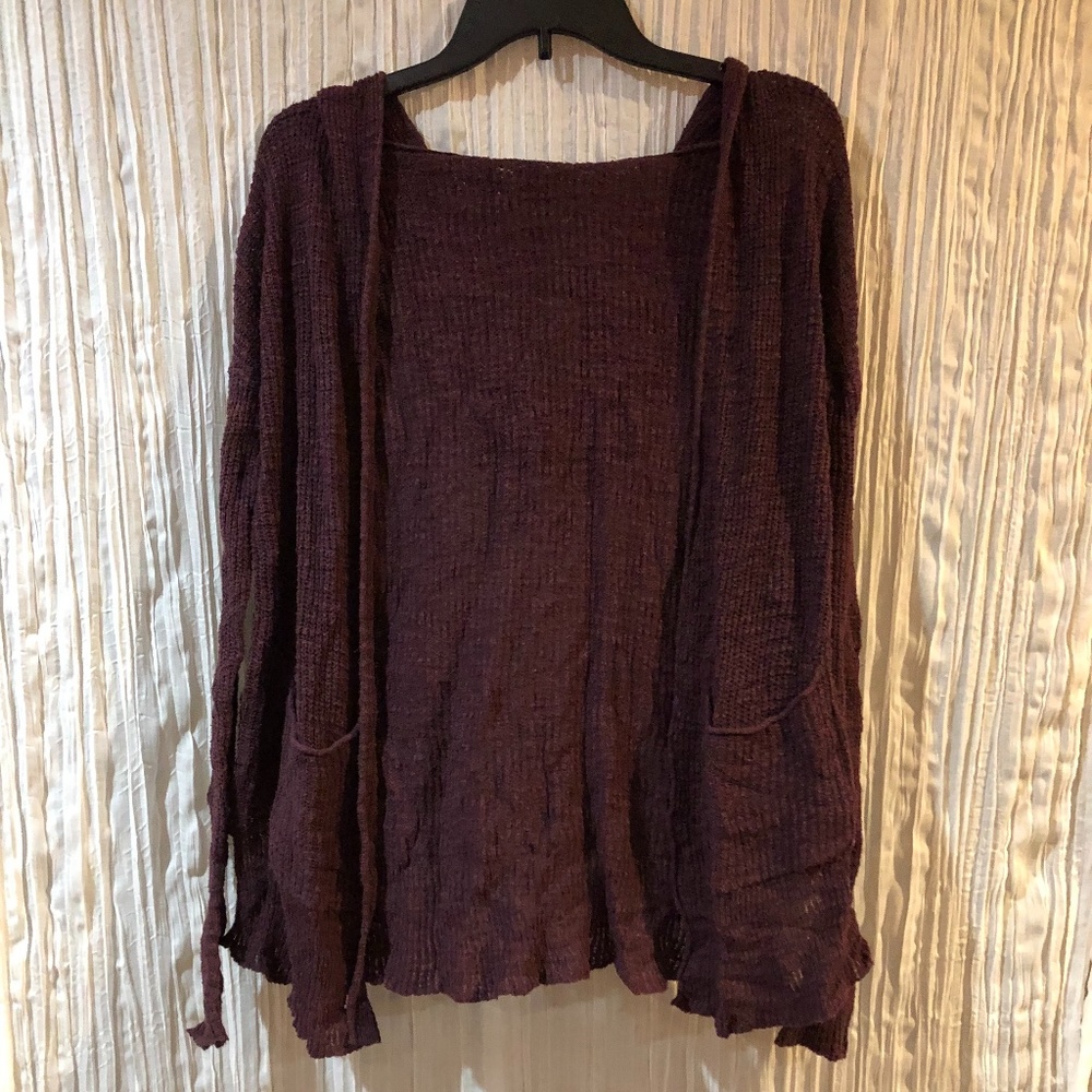 Maroon Long Sleeve Cardigan